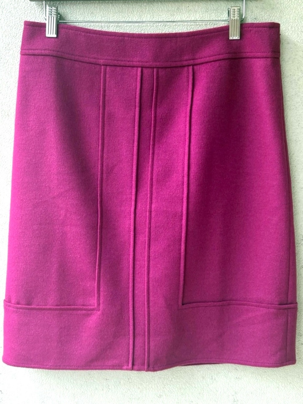 Ann Taylor Wool Rabbit Hair Pencil Skirt Size 6 Berry Pink